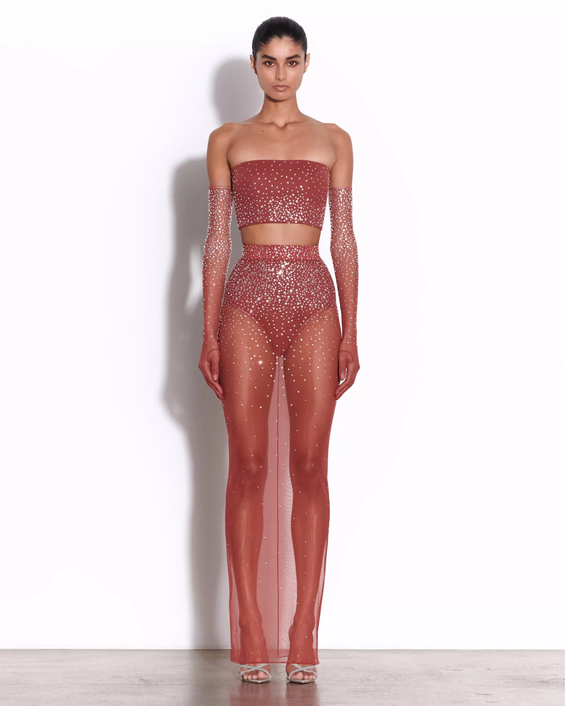 Column Skirt in Crystal Mesh | Alex Perry Sale