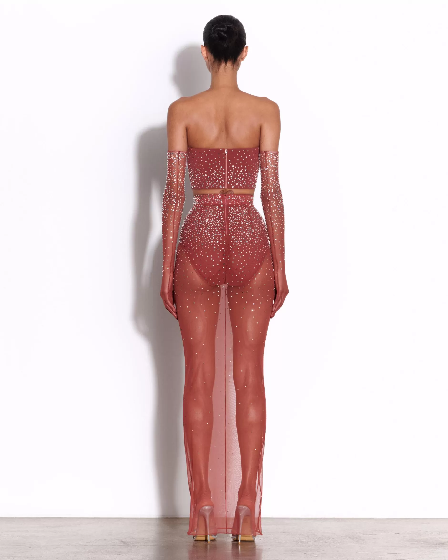 Column Skirt in Crystal Mesh | Alex Perry Sale