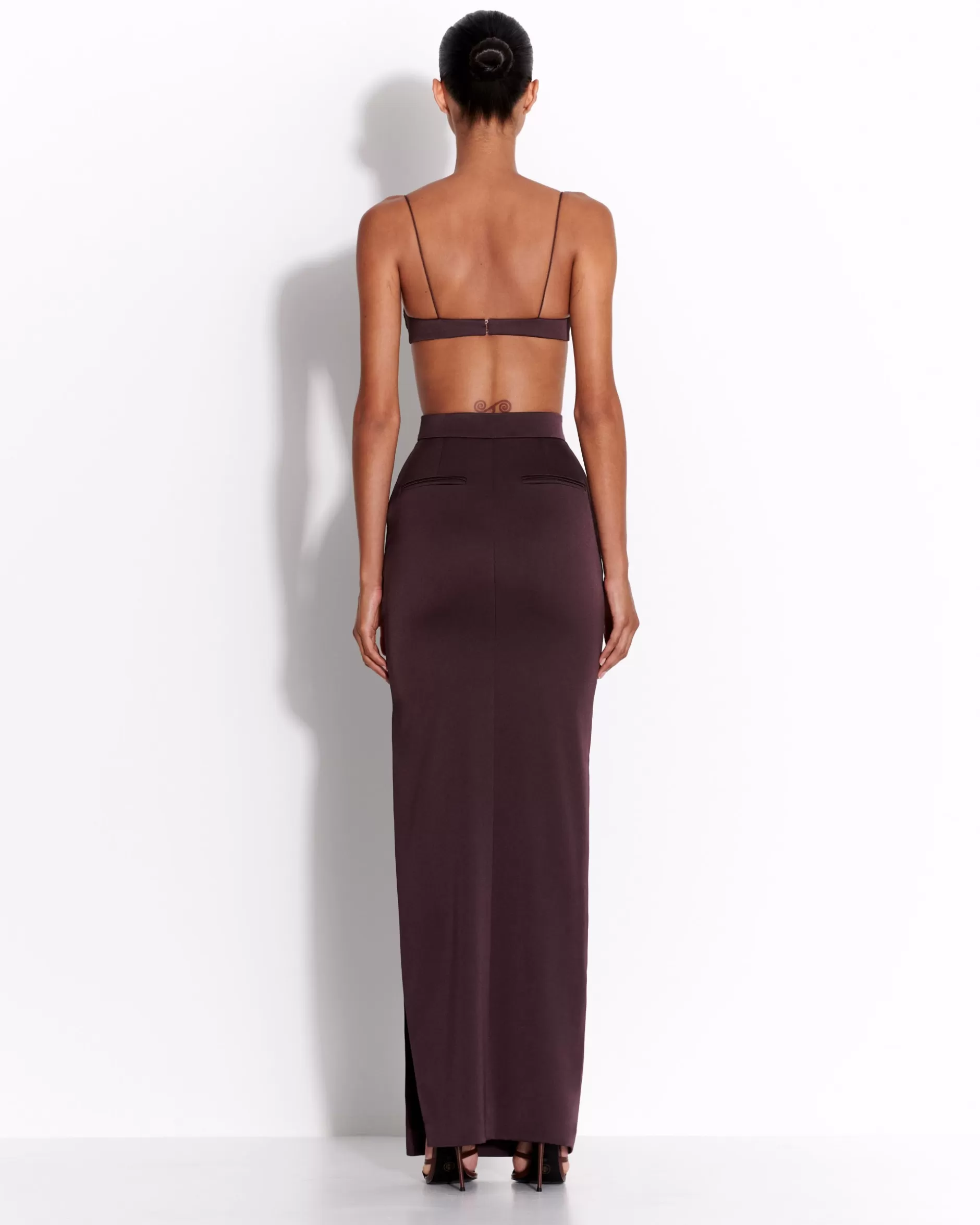 Column Skirt in Satin Crepe | Alex Perry New