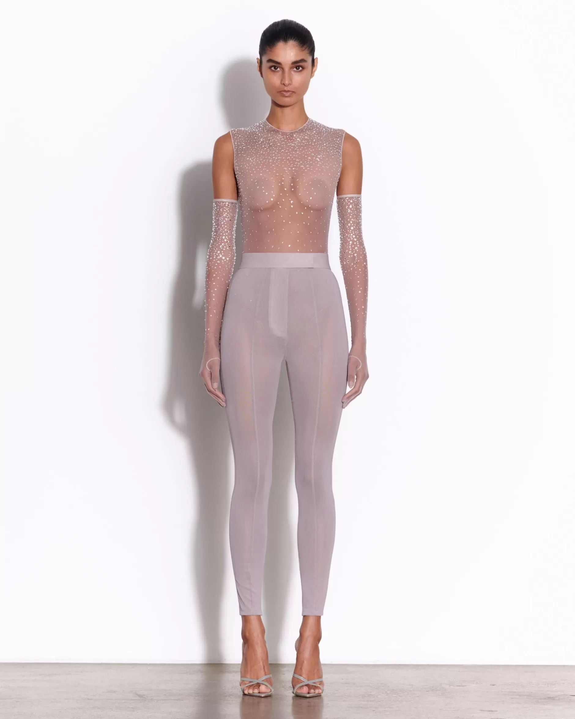 Crew Bodysuit in Crystal Mesh | Alex Perry Discount