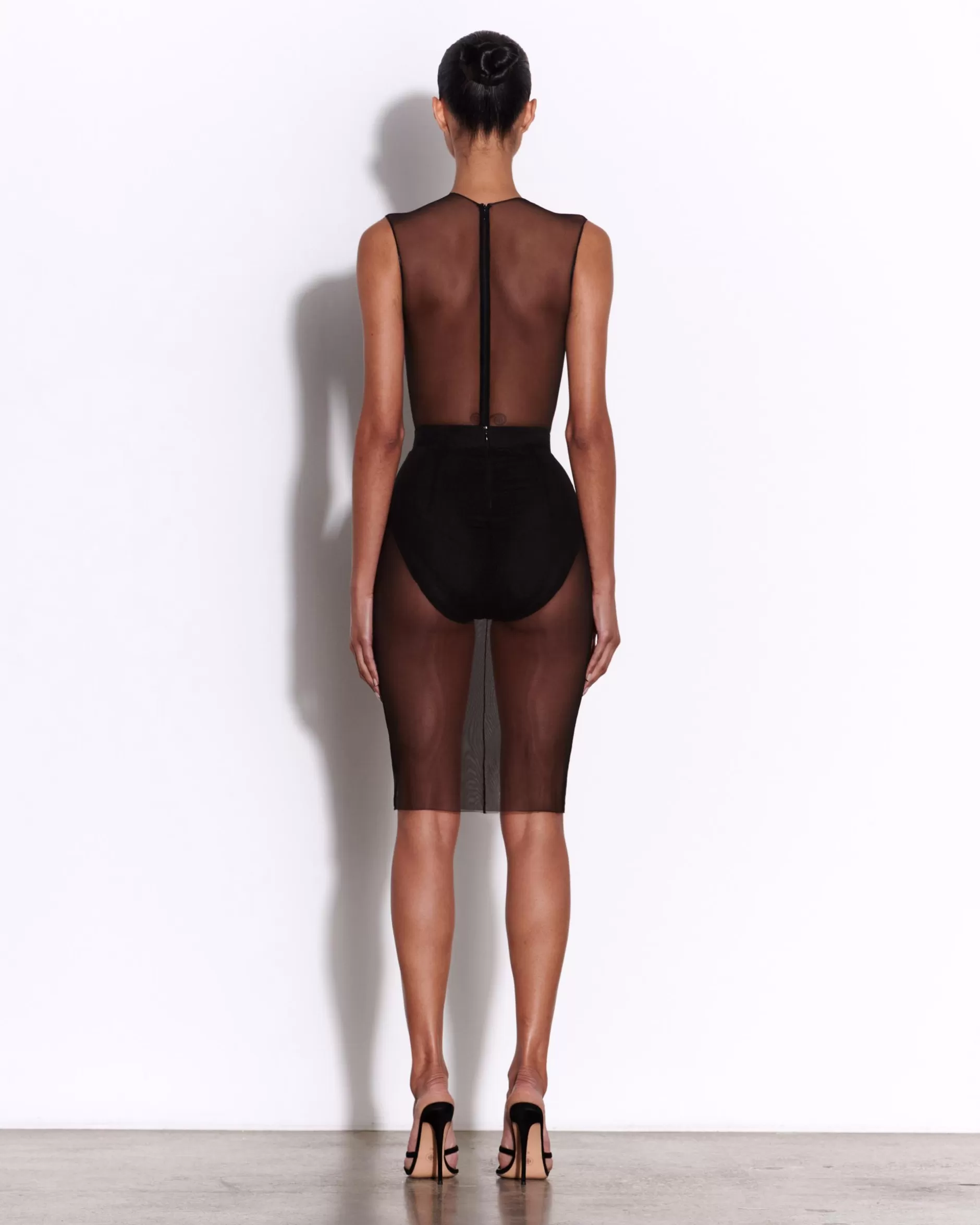 Crew Bodysuit in Fine Mesh | Alex Perry Online