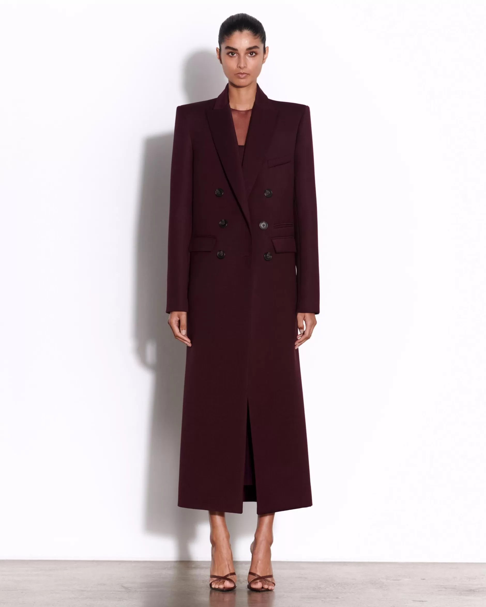 Double Breasted Oversized Coat in Wool Suiting | Alex Perry Fashion