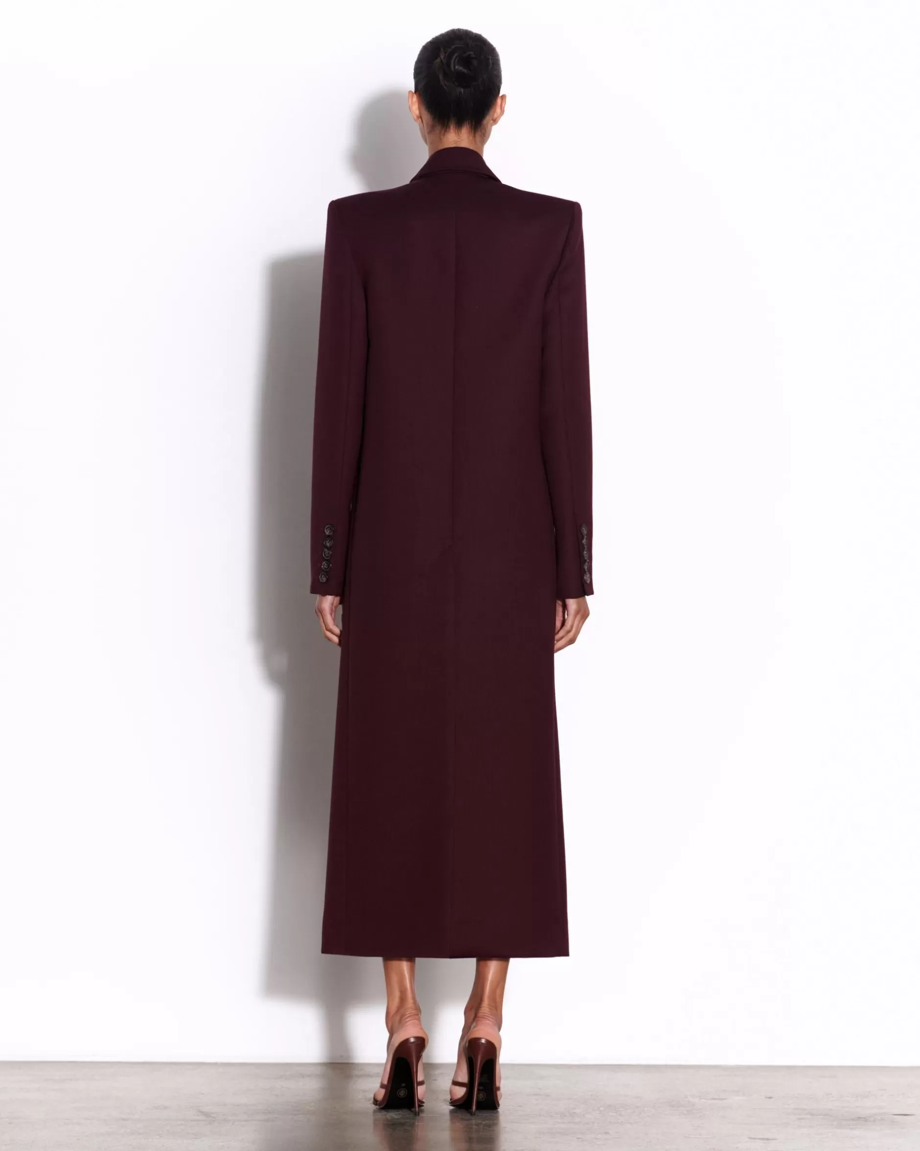 Double Breasted Oversized Coat in Wool Suiting | Alex Perry Fashion