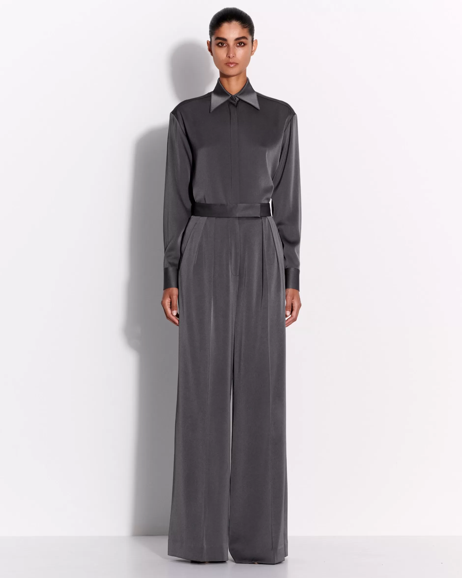 Double Pleat Trouser in Satin Crepe | Alex Perry Sale