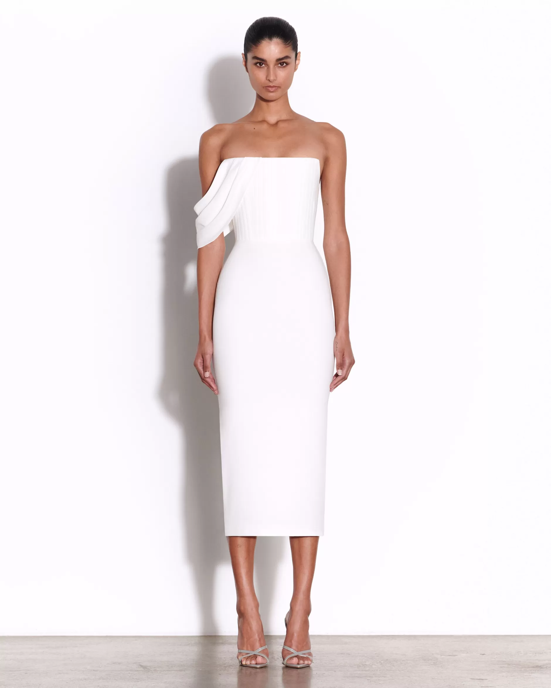 Draped Corset Dress in Crepe | Alex Perry Hot