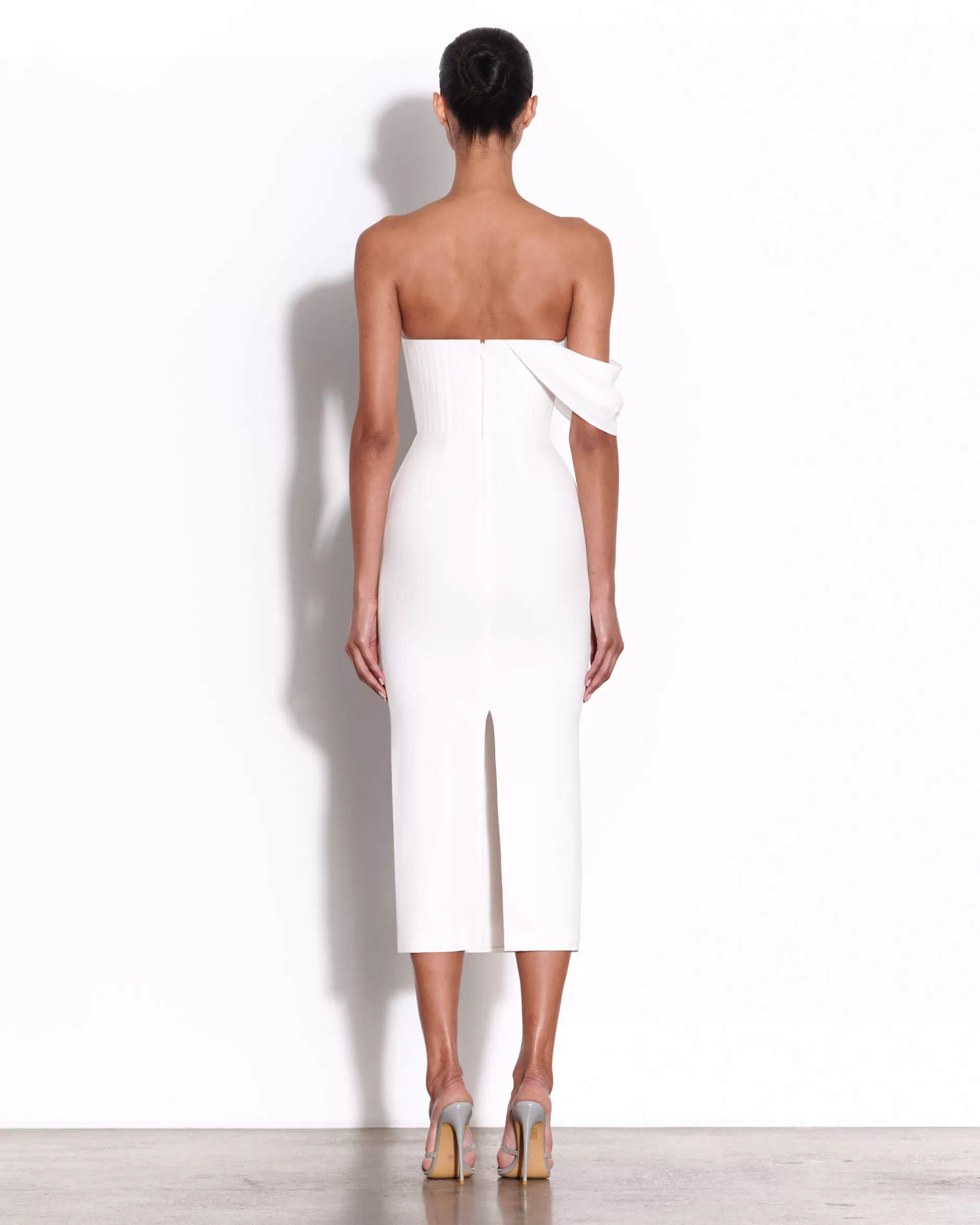 Draped Corset Dress in Crepe | Alex Perry Hot