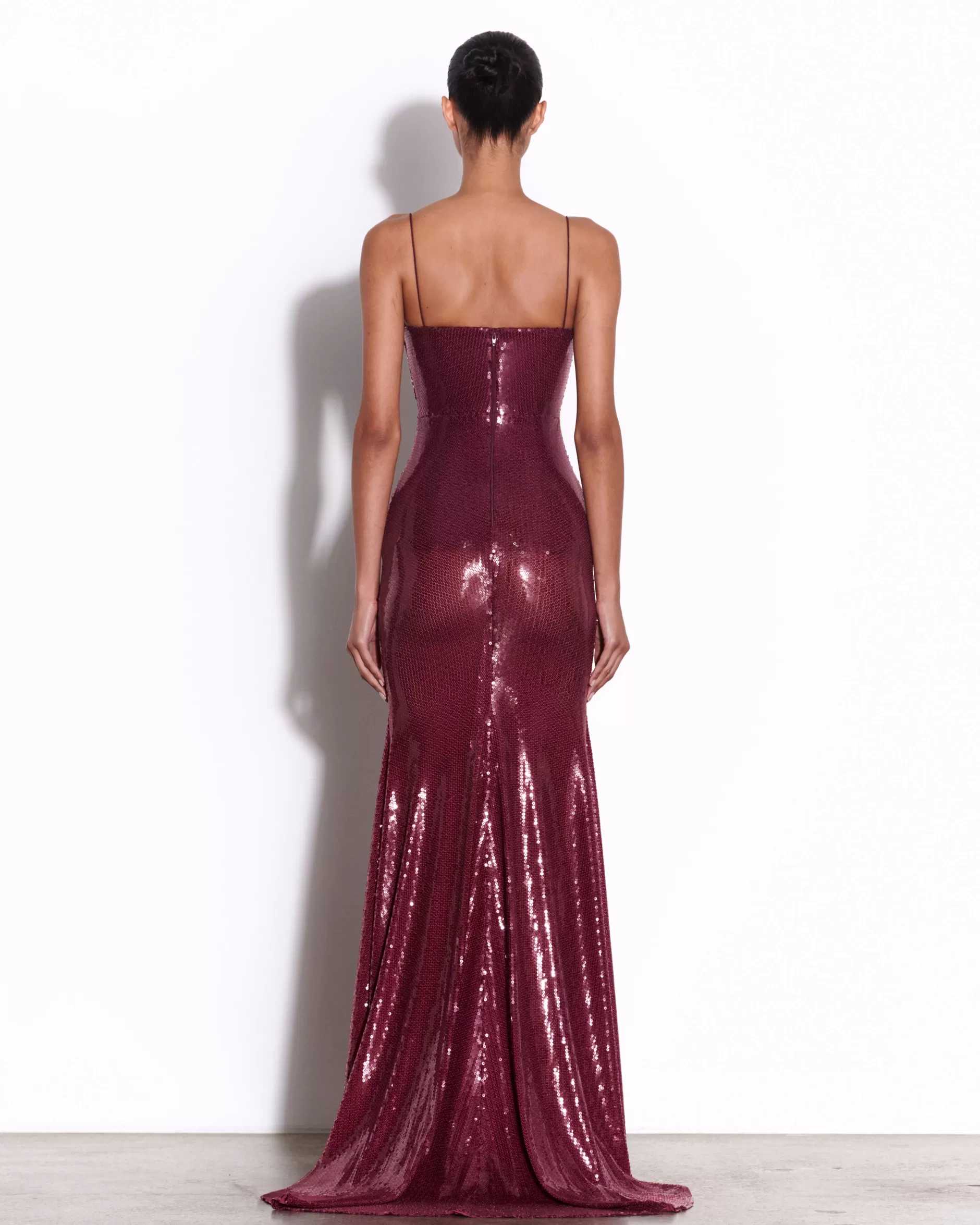 Draped Longline Corset Gown in Sequin | Alex Perry Fashion