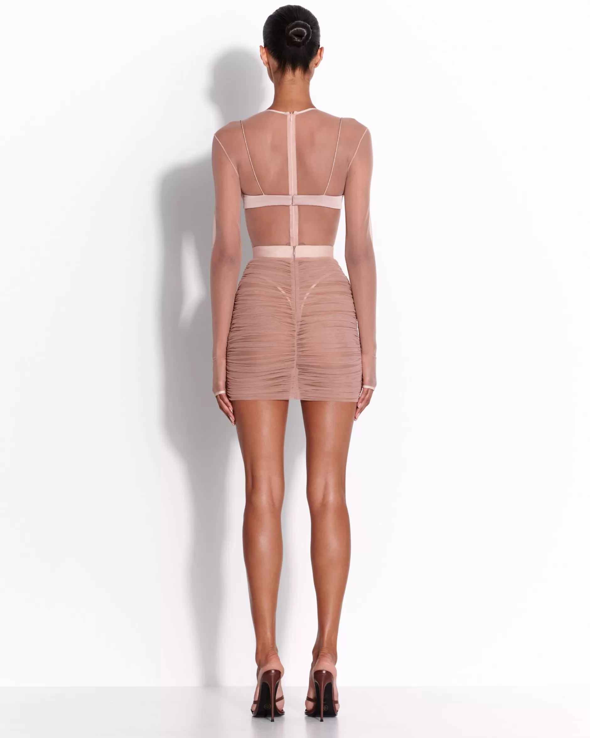 Long Sleeve Bodysuit in Fine Mesh | Alex Perry Best