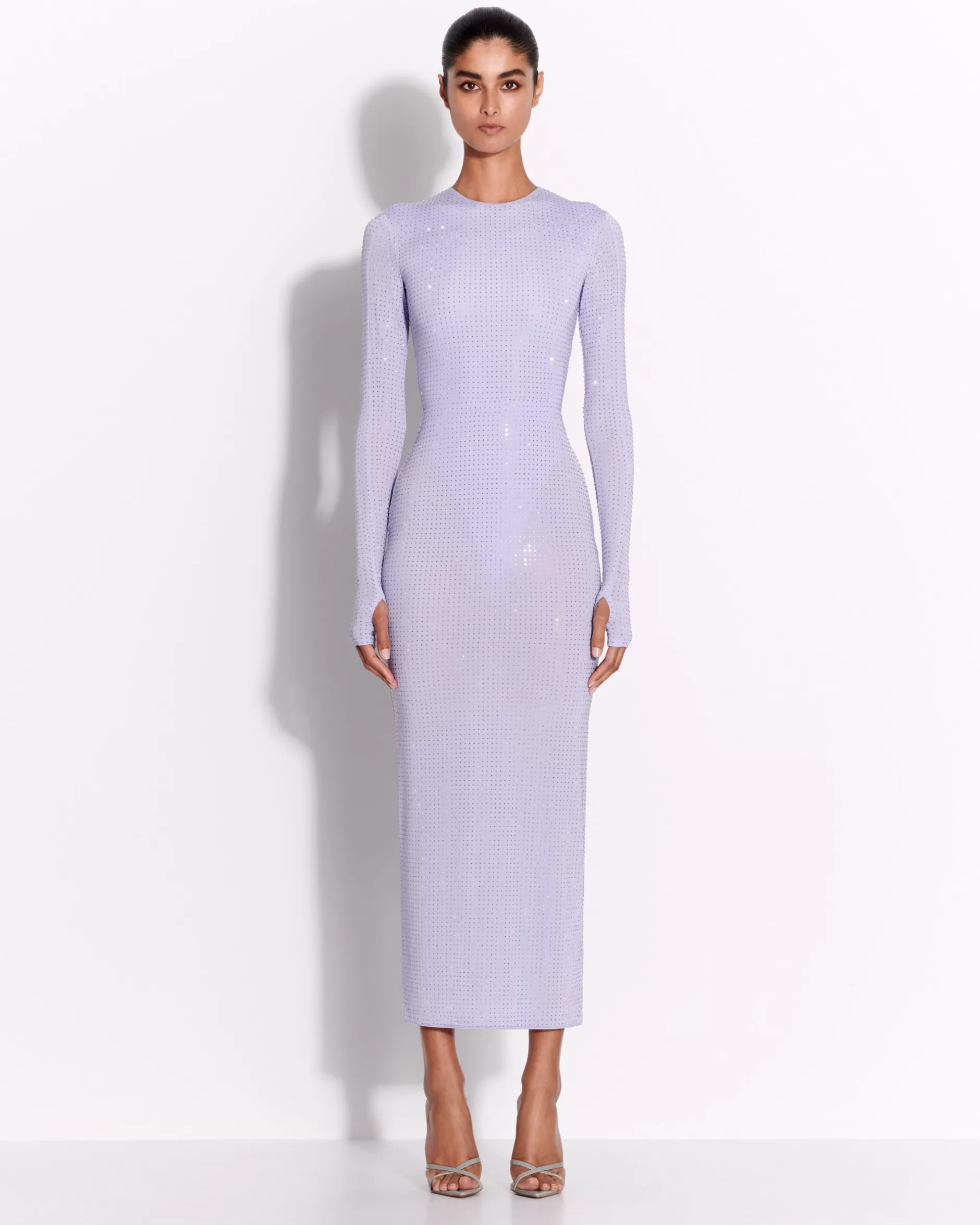 Long Sleeve Dress in Crystal Jersey | Alex Perry Discount