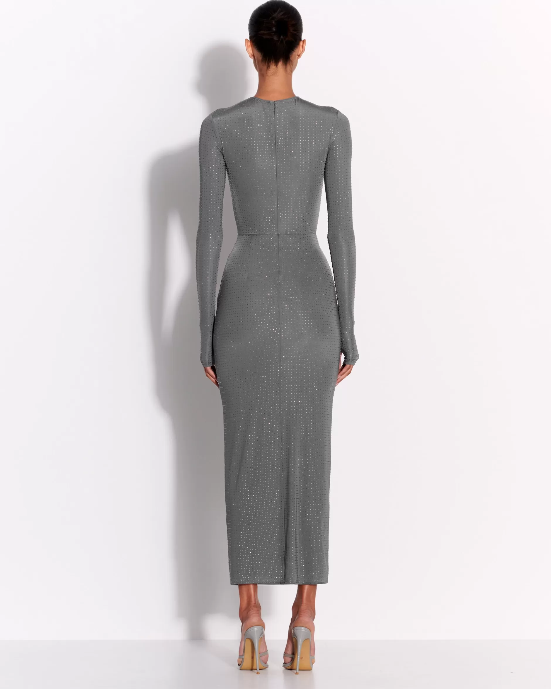 Long Sleeve Dress in Crystal Jersey | Alex Perry Store