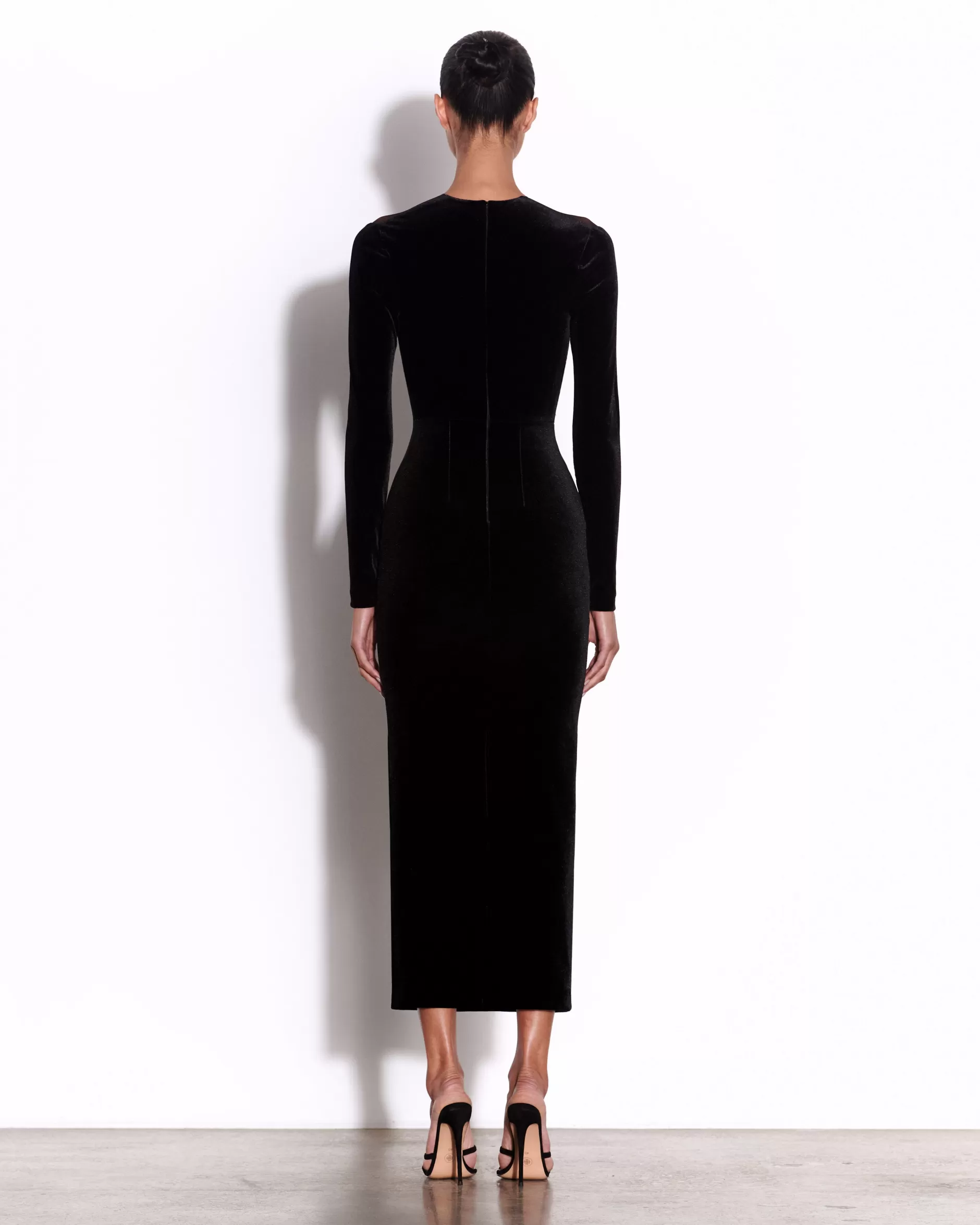 Long Sleeve Dress in Velvet | Alex Perry Hot