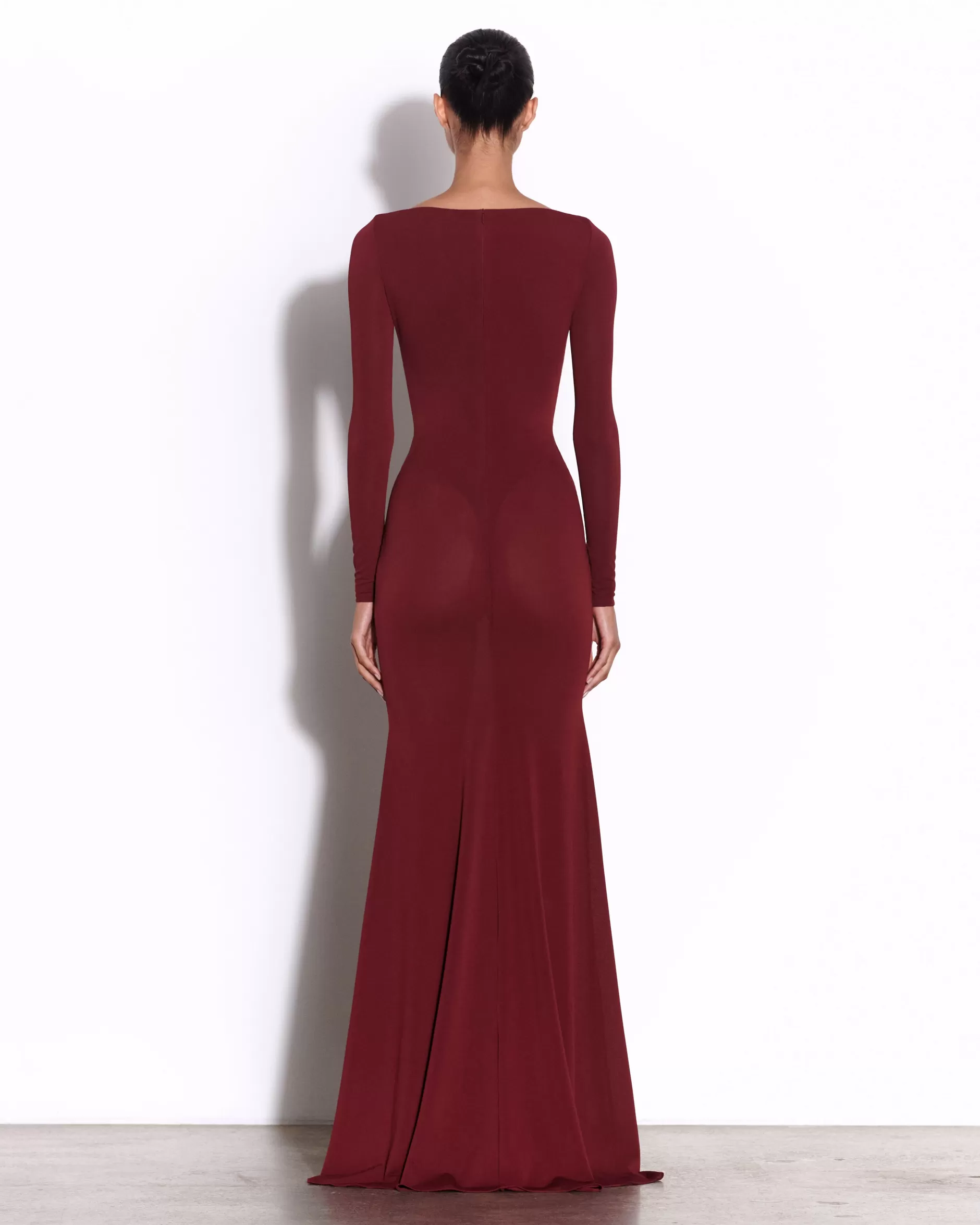 Long Sleeve Wrap Gown in Crepe Jersey | Alex Perry Shop