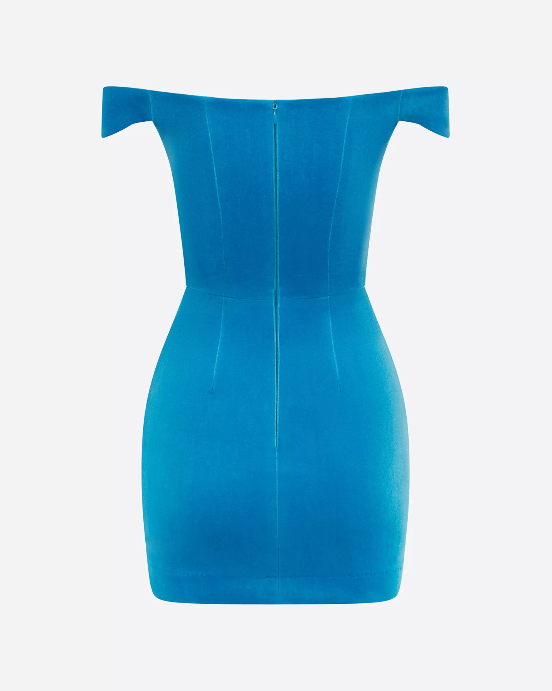 Off Shoulder Corset Mini Dress in Velvet | Alex Perry Clearance
