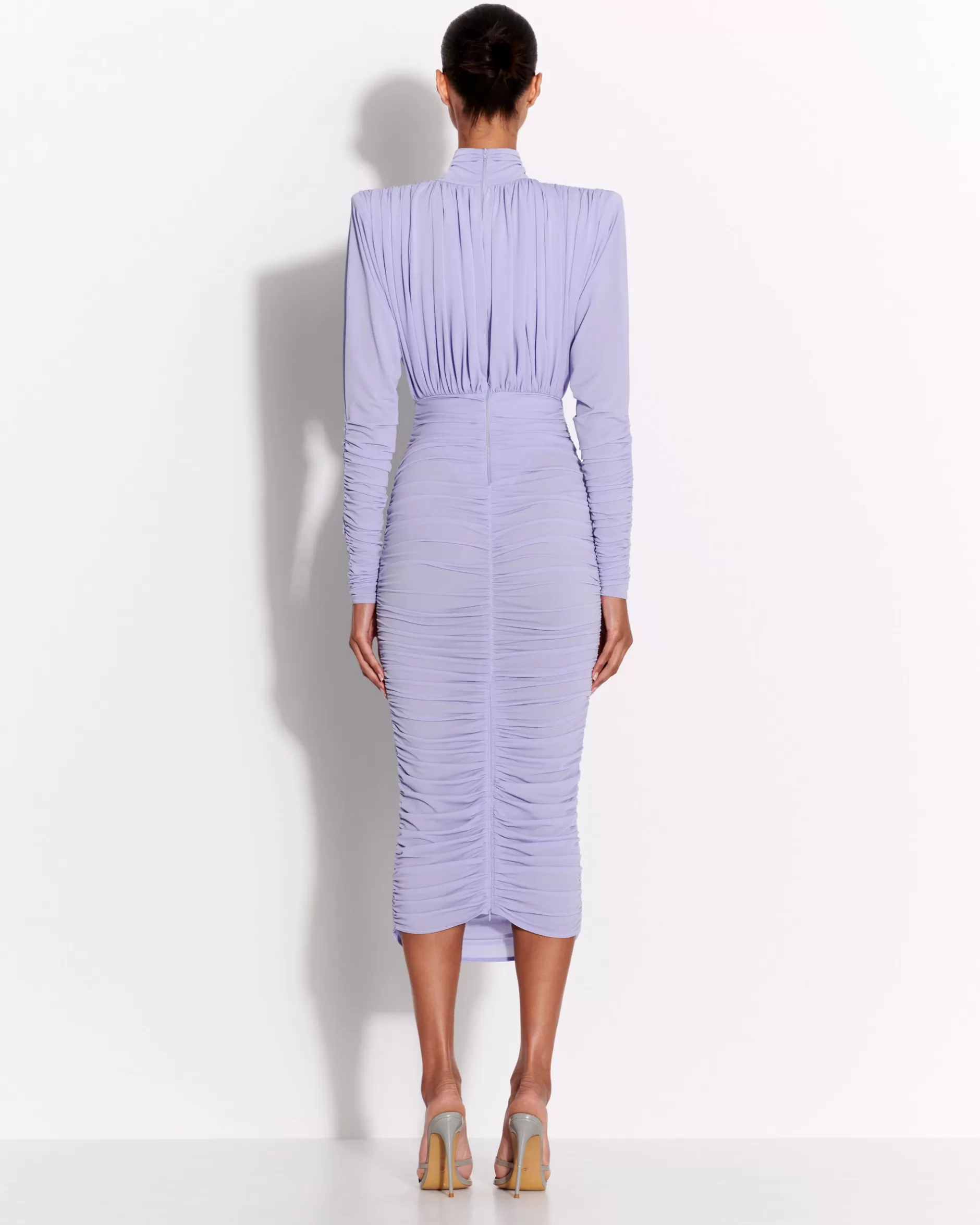 Ruched Turtleneck Dress in Crepe Jersey | Alex Perry New