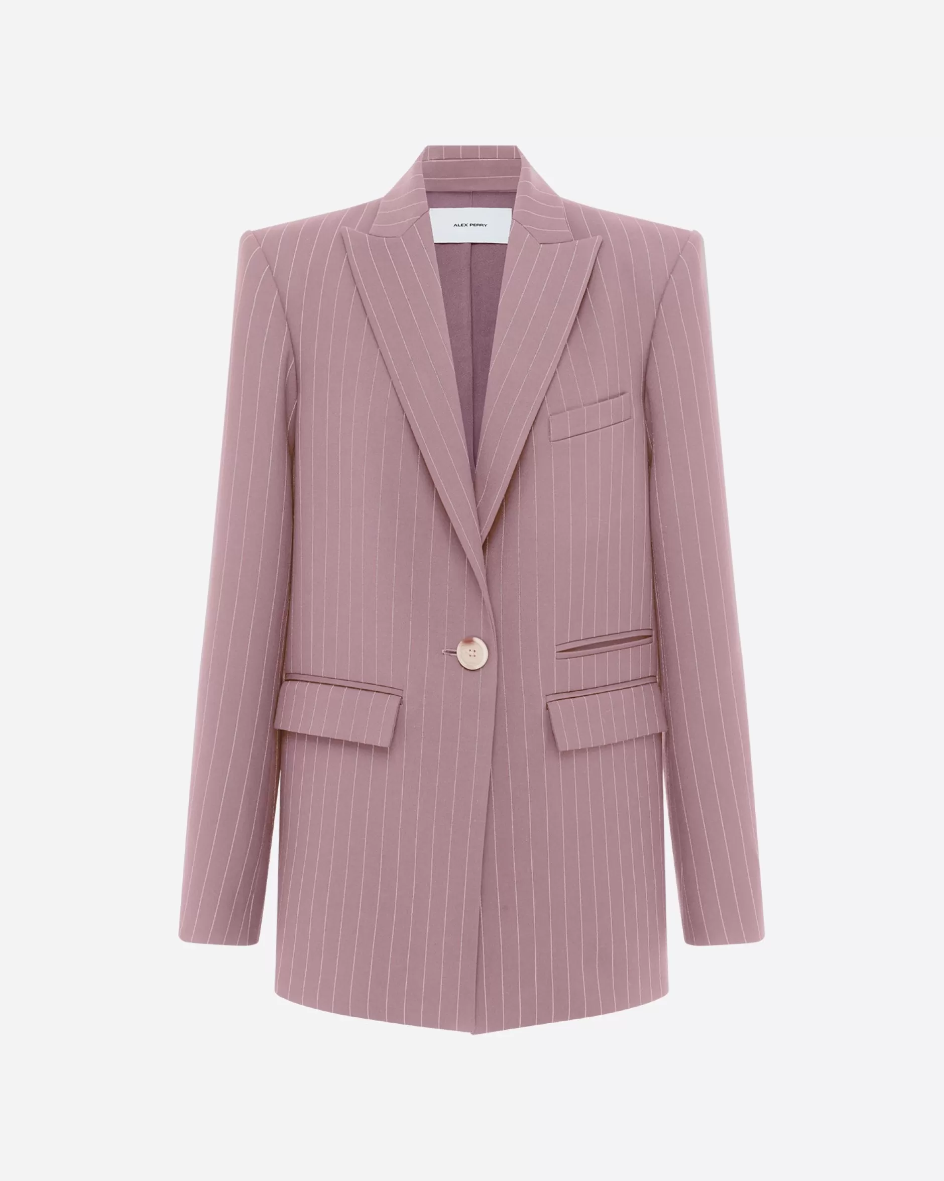 Single Breasted Oversized Blazer in Lurex Pinstripe | Alex Perry Outlet