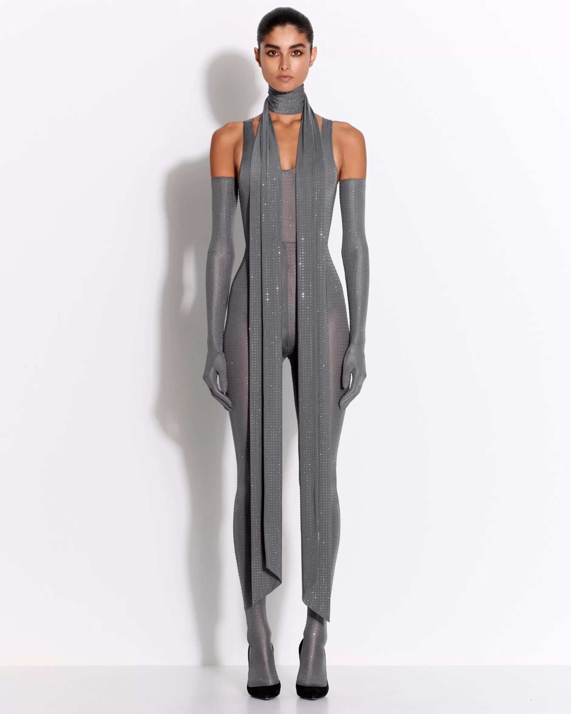 Singlet Catsuit in Crystal Jersey | Alex Perry Store