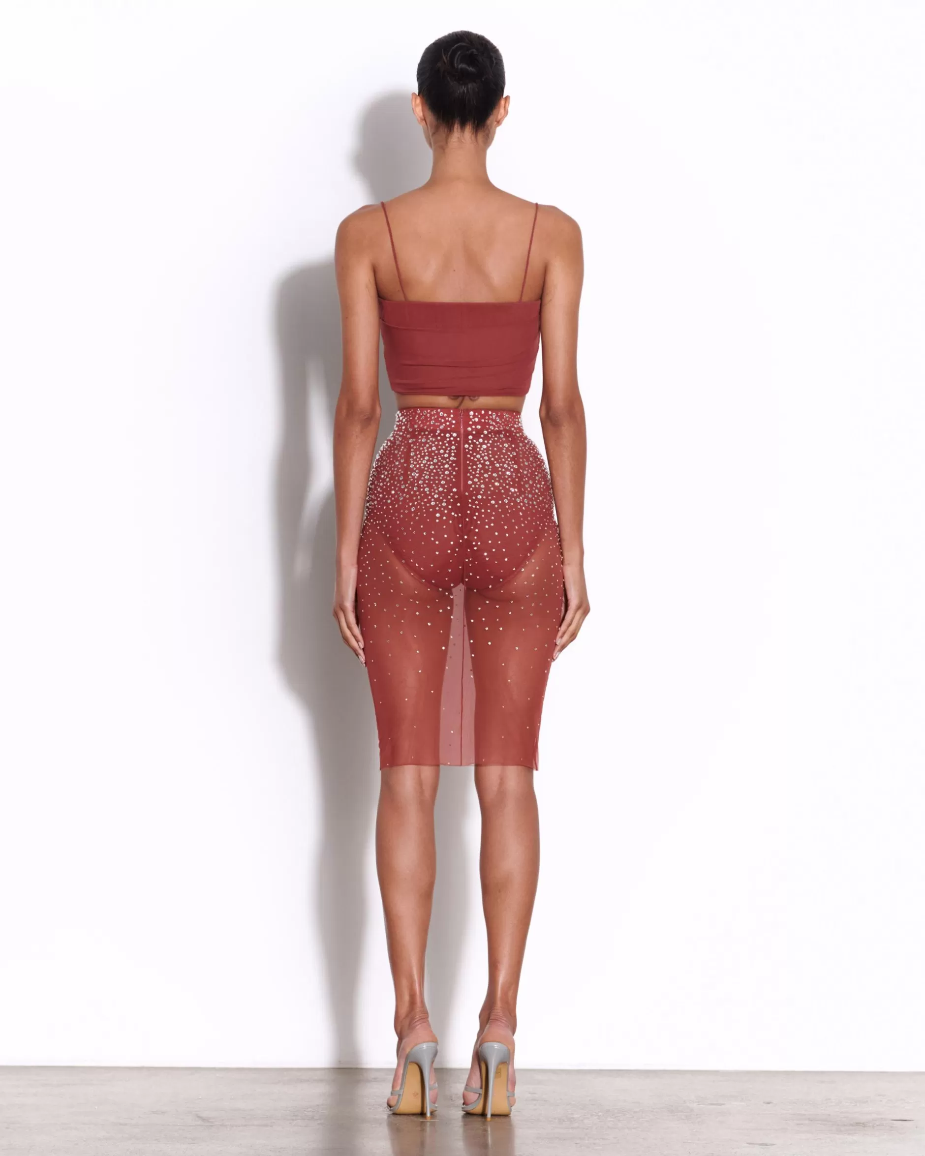 Skirt in Crystal Mesh | Alex Perry Clearance