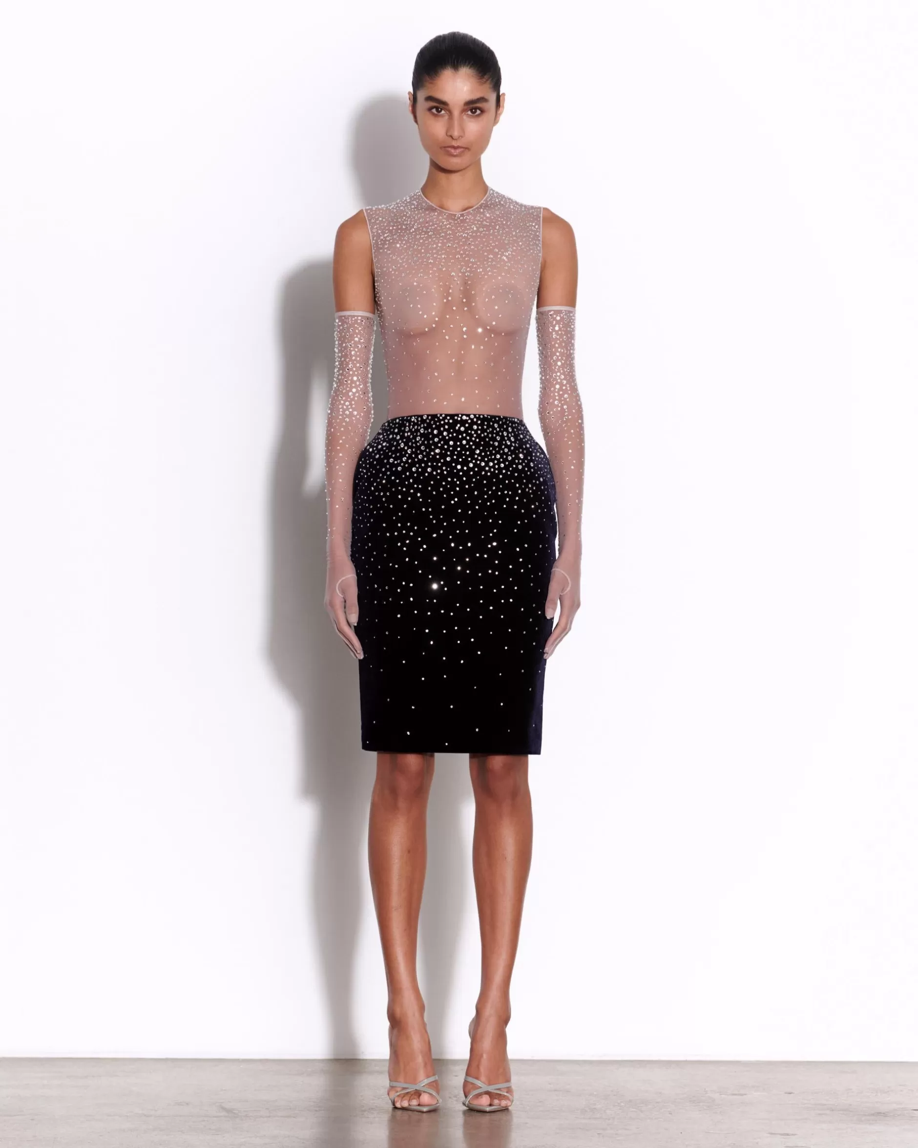 Skirt in Crystal Velvet | Alex Perry Store