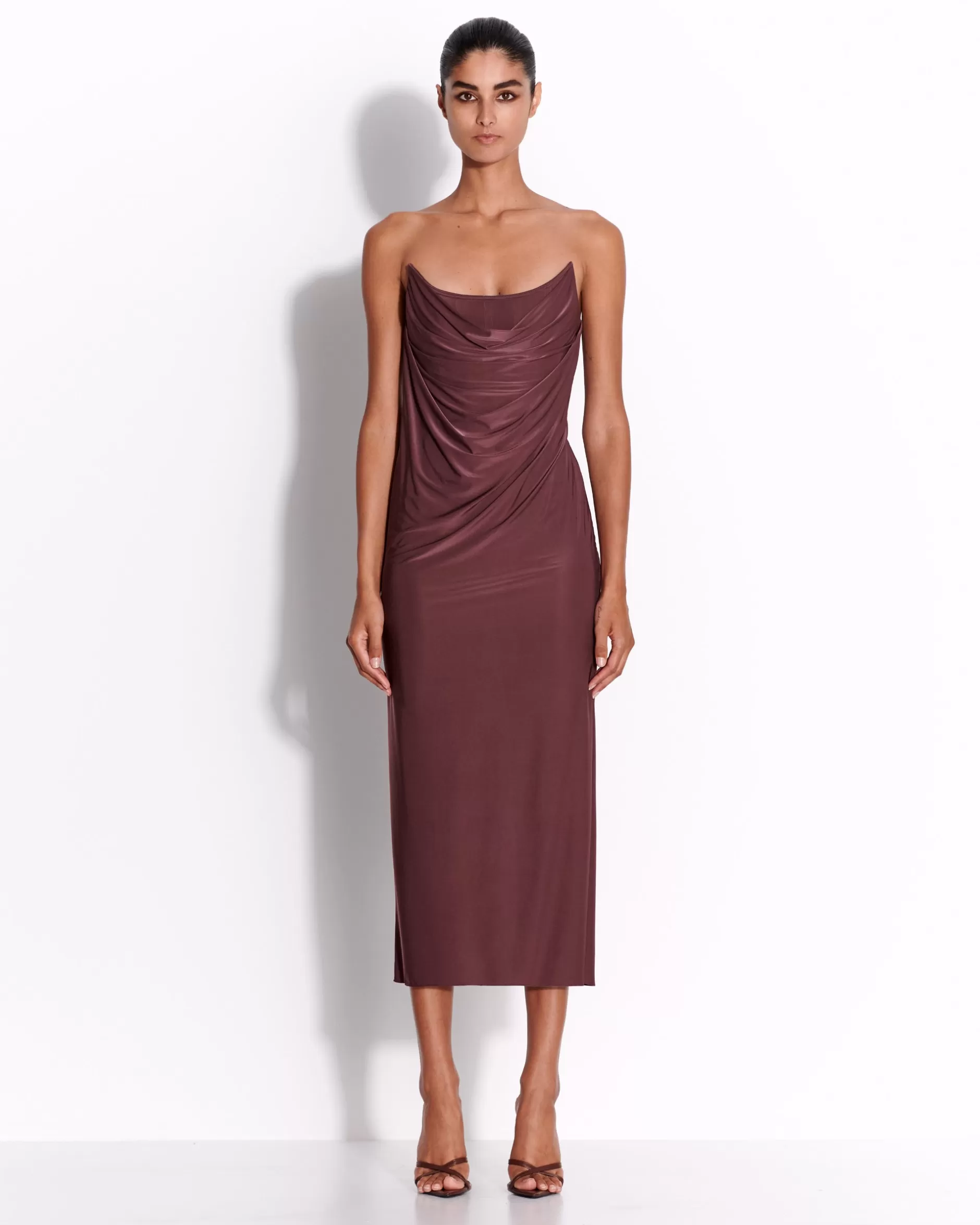 Strapless Corset Drape Dress in Jersey | Alex Perry Shop