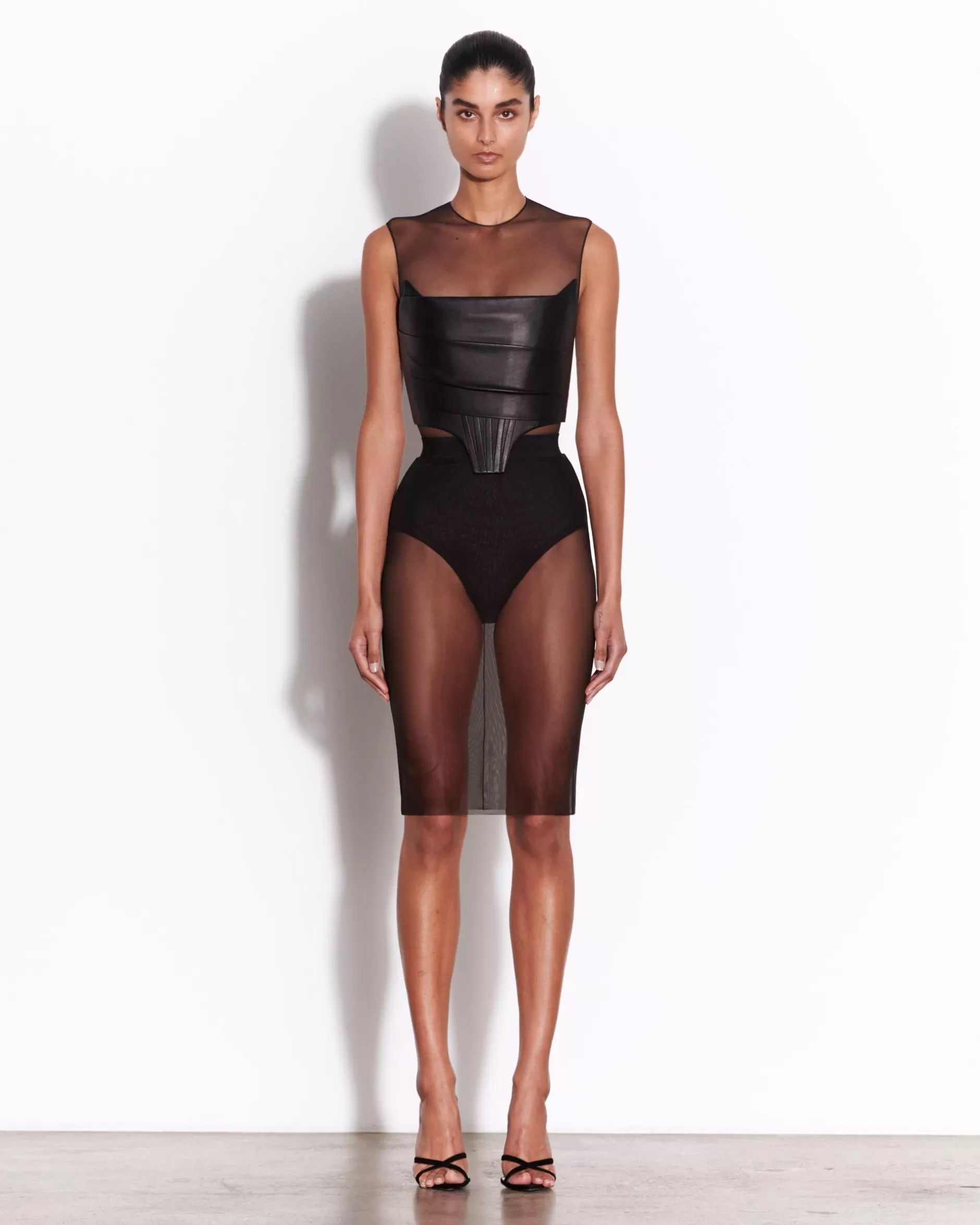 Strapless Corset Top in Leather | Alex Perry Online