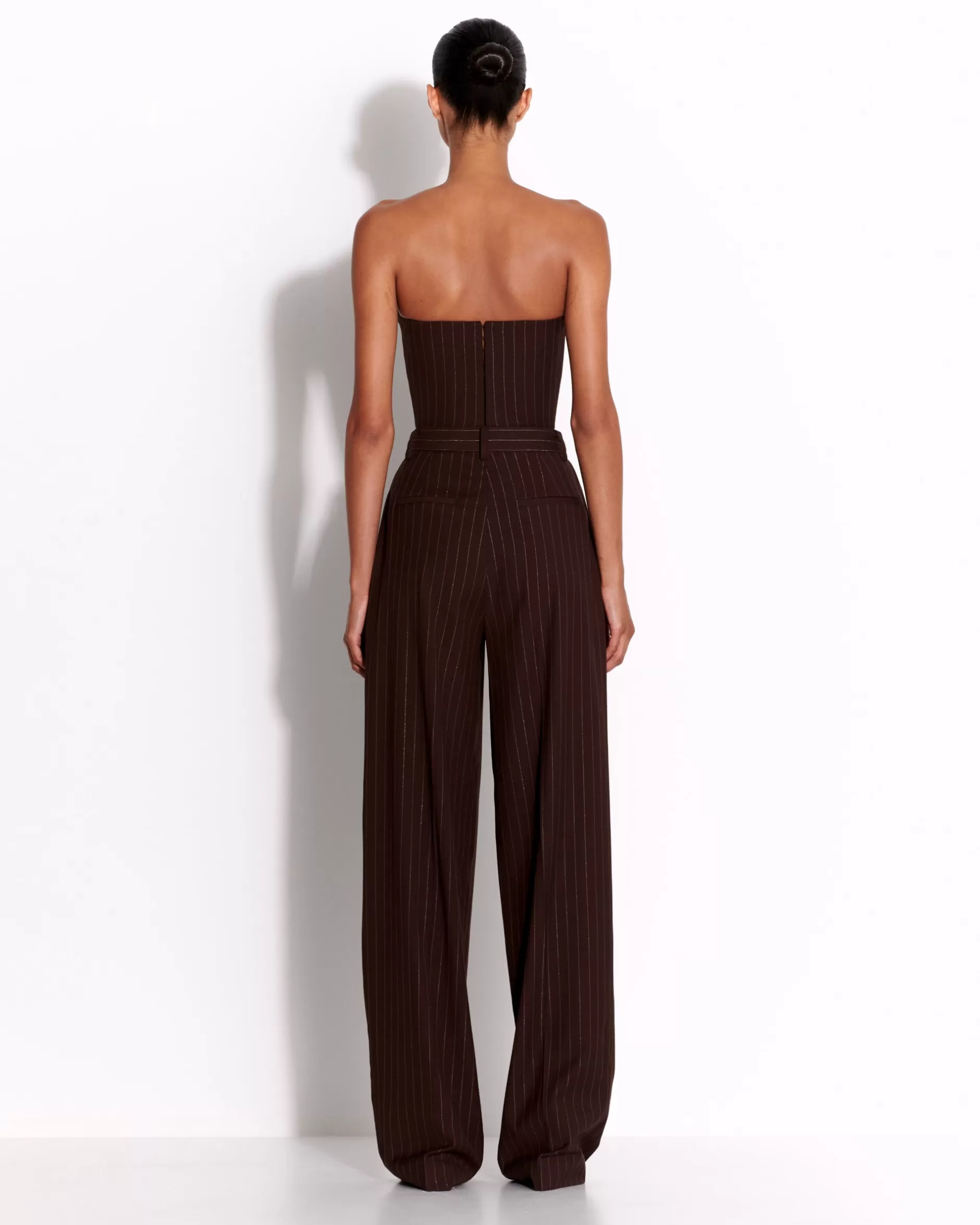 Strapless Crop Top in Lurex Pinstripe | Alex Perry Best Sale