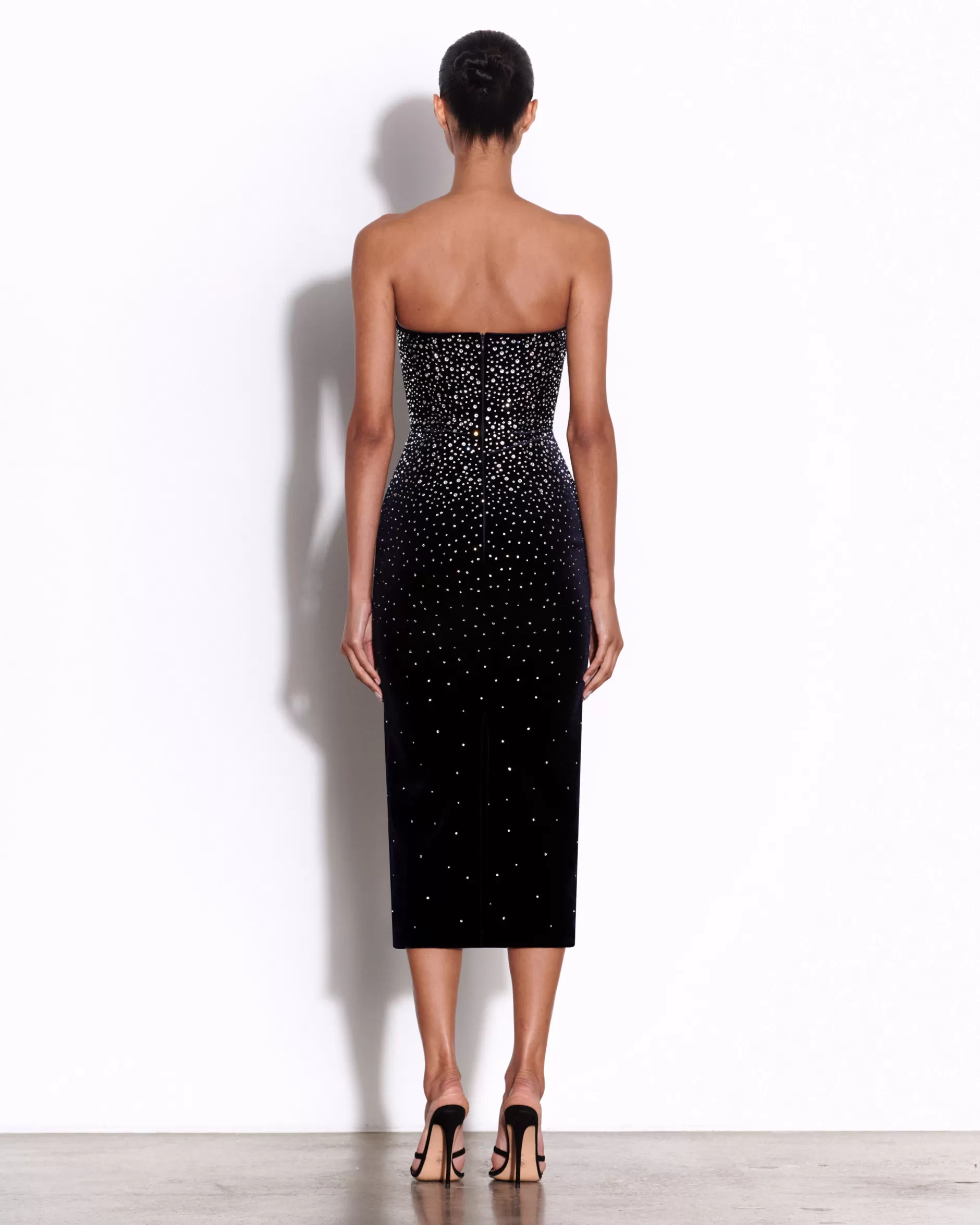 Strapless Dress in Crystal Velvet | Alex Perry Online