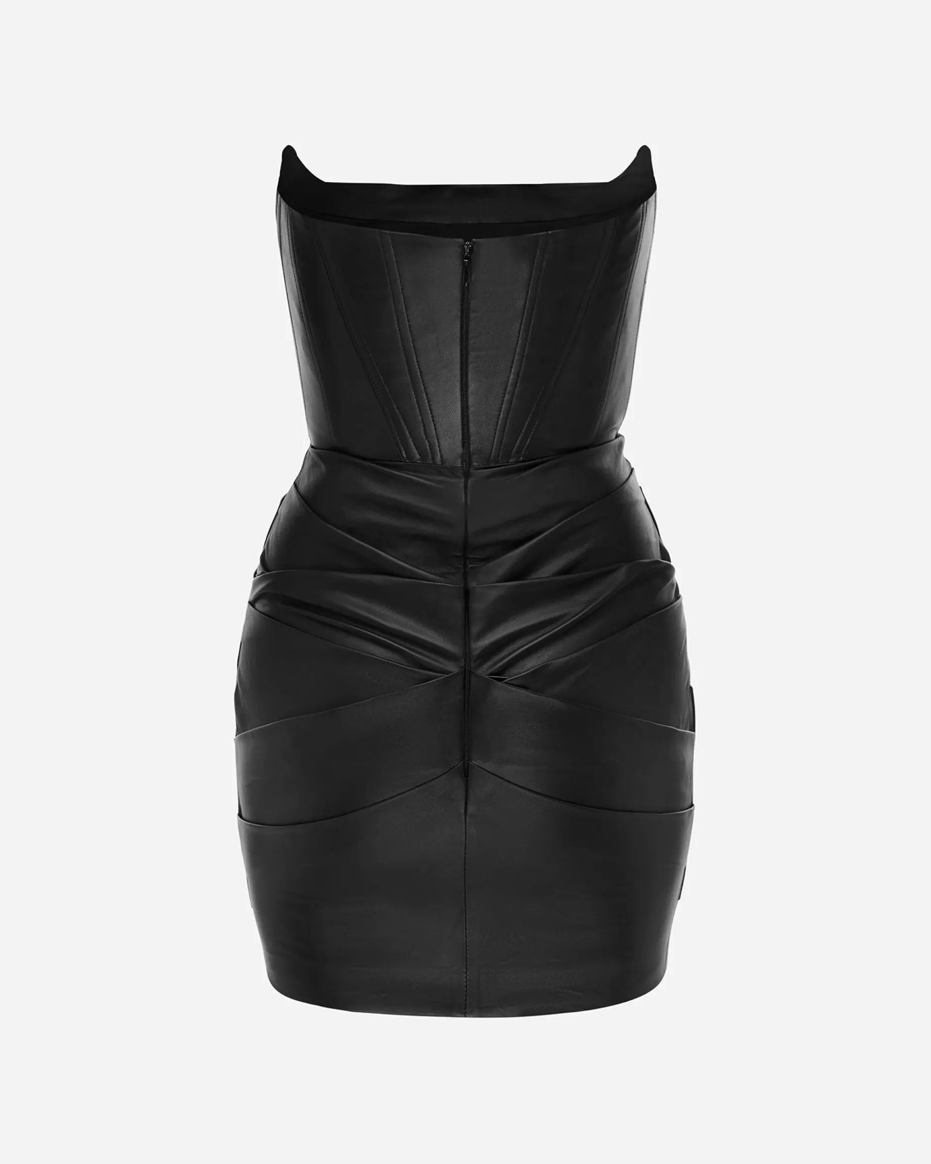 Strapless Longline Corset Mini Dress in Leather | Alex Perry Sale