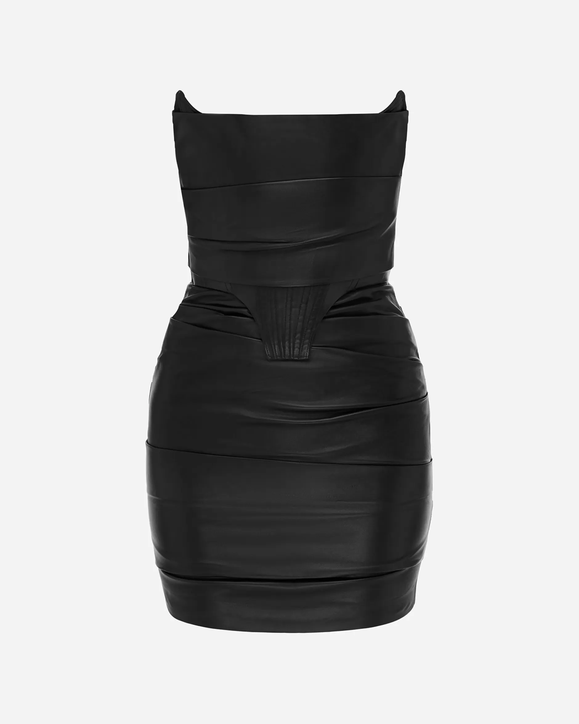 Strapless Longline Corset Mini Dress in Leather | Alex Perry Sale