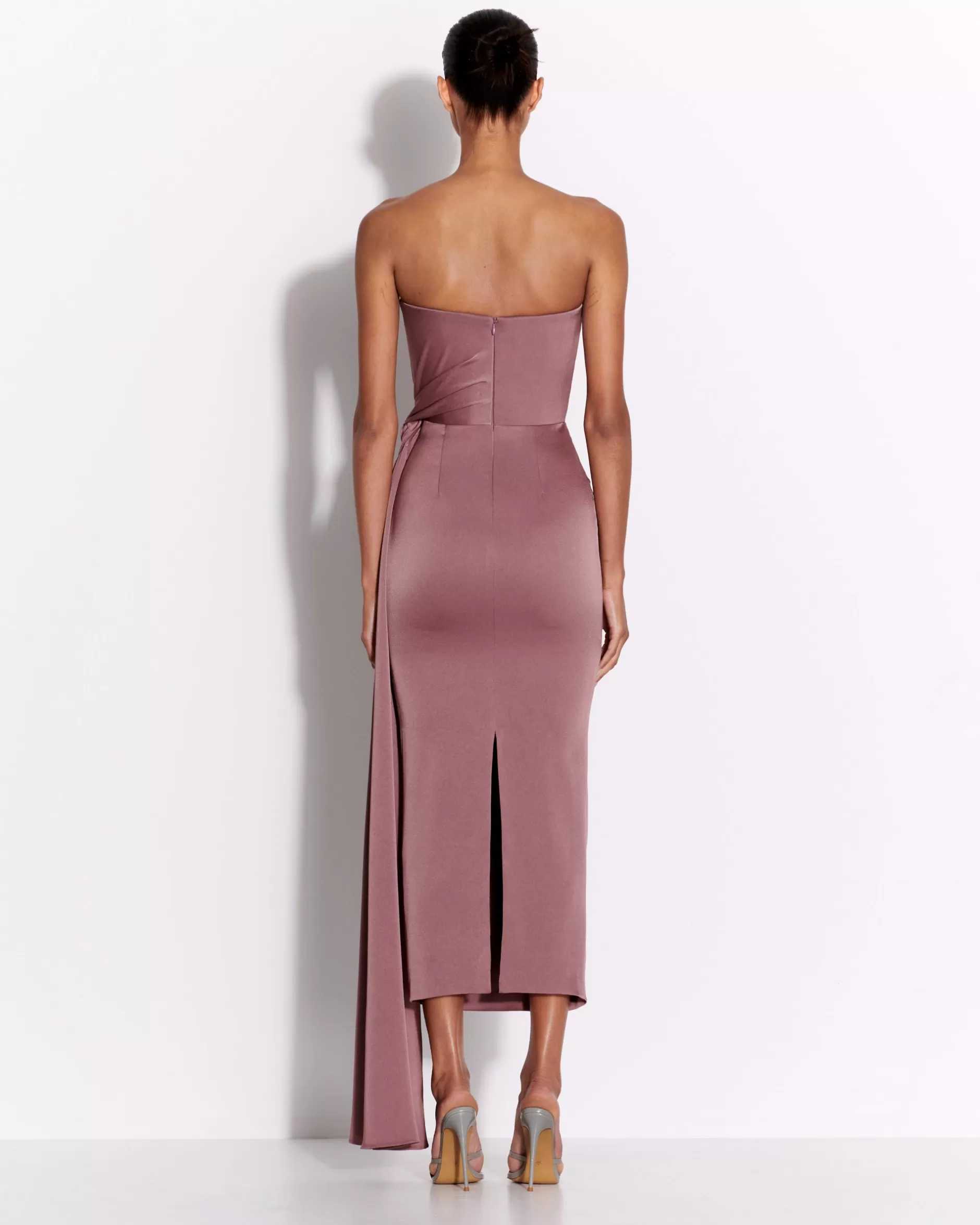 Strapless Twist Dress in Satin Crepe | Alex Perry Best