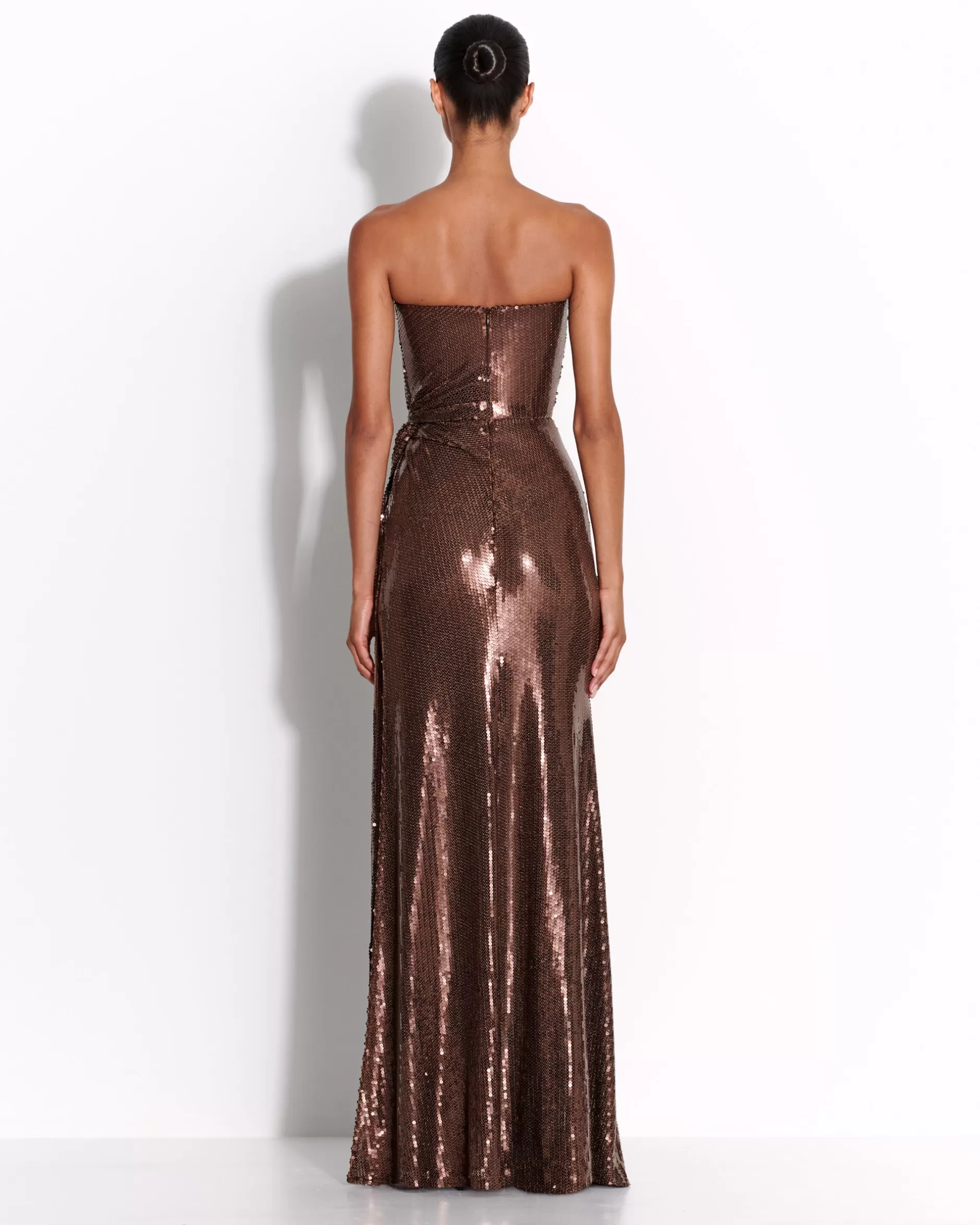 Strapless Twist Gown in Sequin | Alex Perry Online