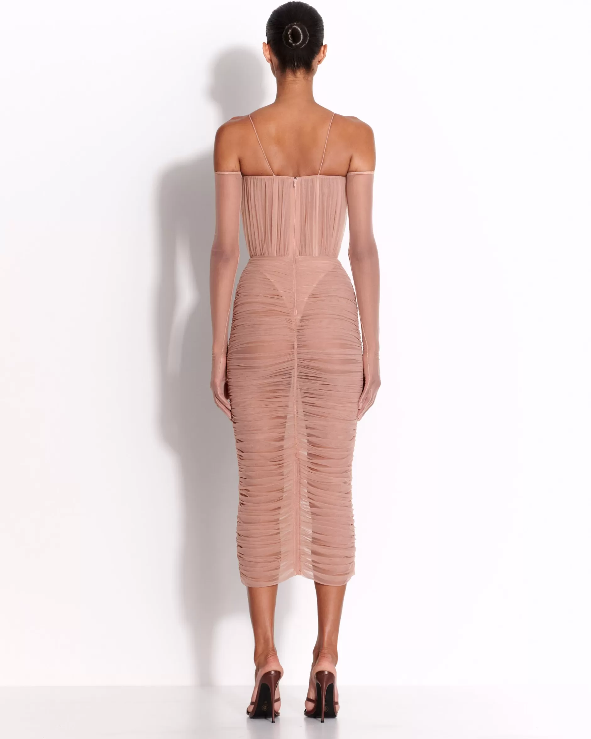 Sweetheart Ruched Dress in Fine Mesh | Alex Perry Cheap