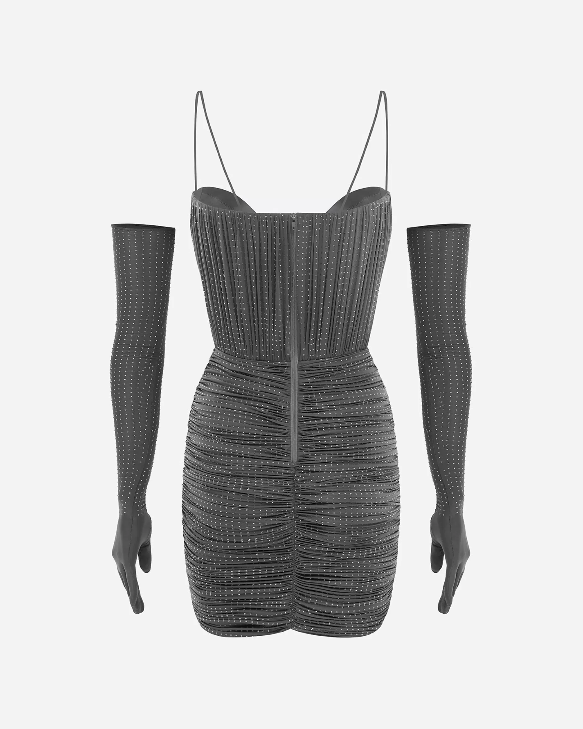 Sweetheart Ruched Mini Dress in Crystal Jersey | Alex Perry Best