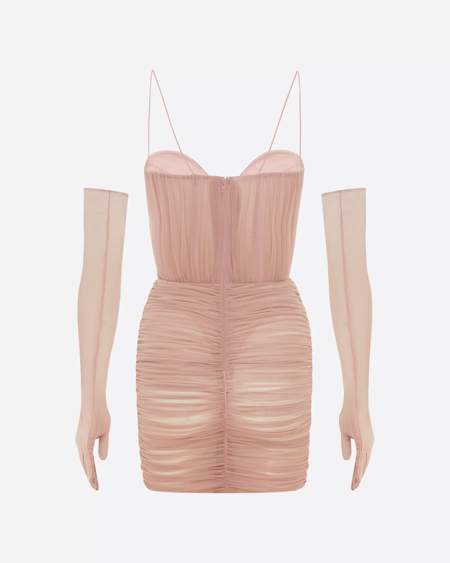 Sweetheart Ruched Mini Dress in Fine Mesh | Alex Perry Flash Sale